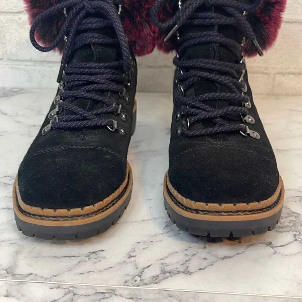 Sam Edelman Black Bowen Suede Hiking Boots 6